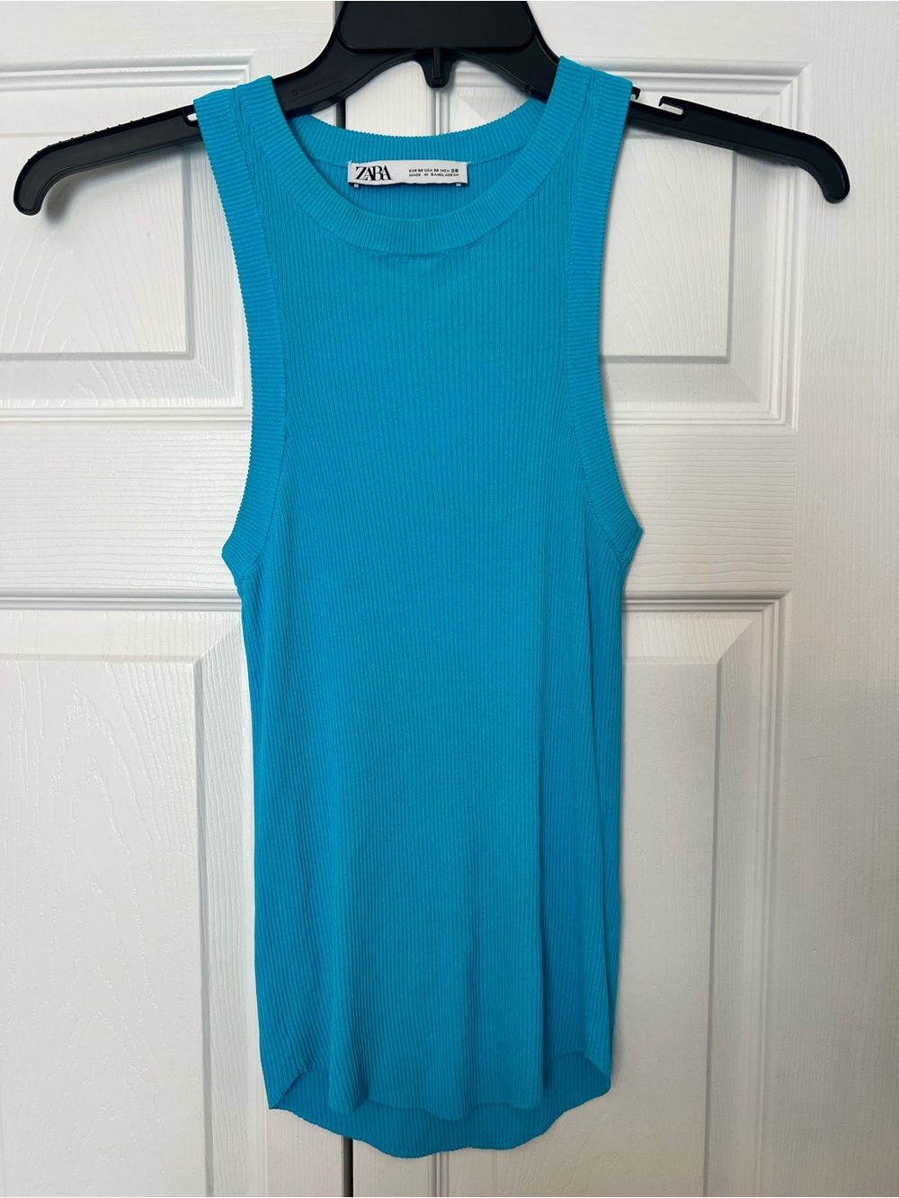 ZARA Turquoise Ribbed Tank Top- medium